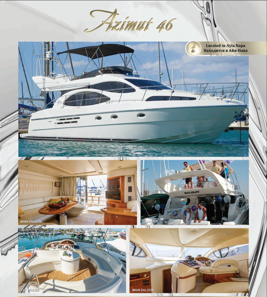Yacht Azimut 46 for private chartersin Agia Napa